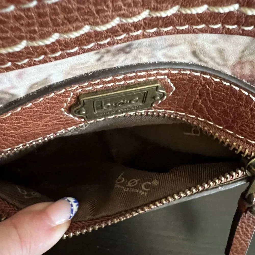 NWOT Born On Concept BOC‎ Faux Leather & Floral Crossbody Purse